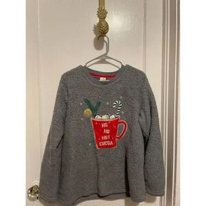 Secret Treasures Women’s Size Medium Ho Ho Ho Hot Chocolate Fuzzy Sweater